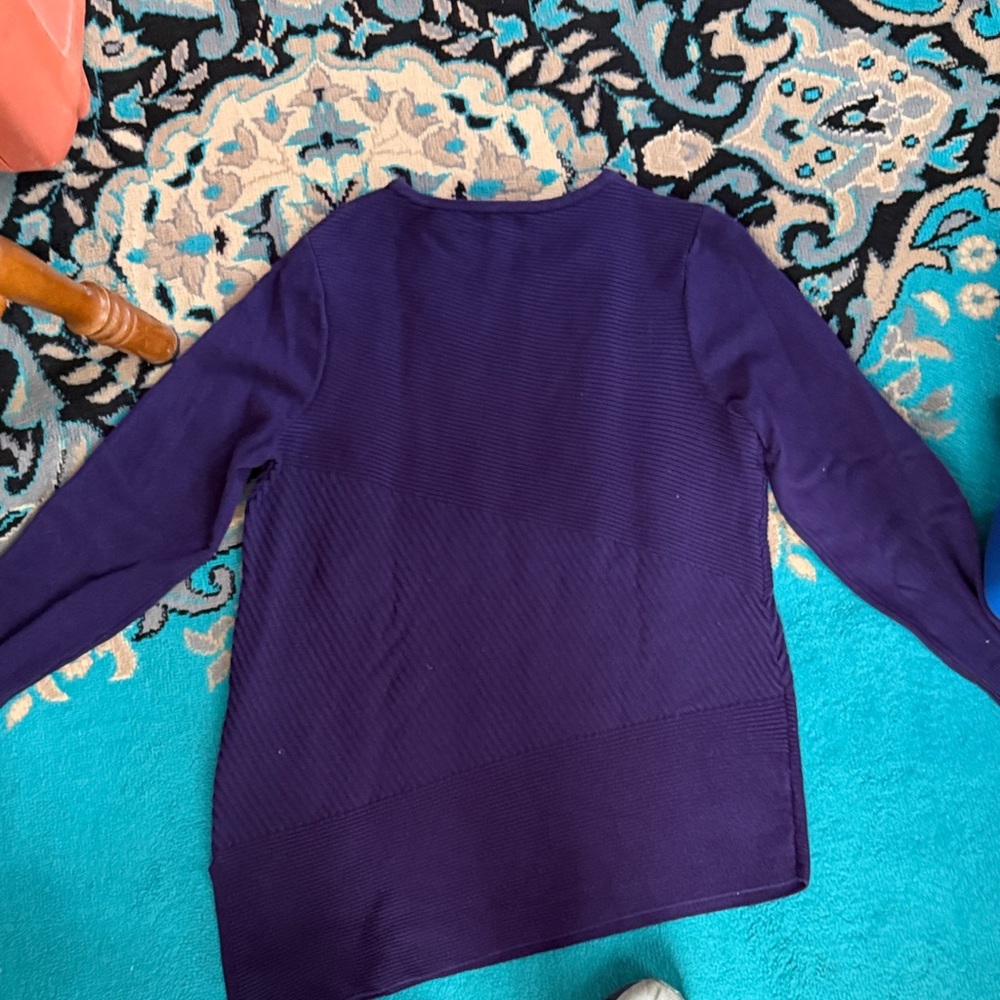 Chico's Deep Purple Ribbed Top - Picture 4 of 4